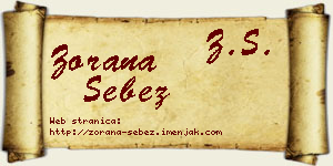 Zorana Šebez vizit kartica